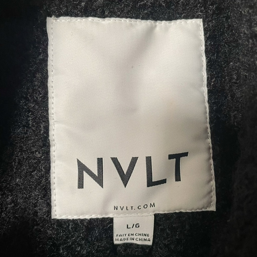 NEW NVLT Flat Boucle Double Breasted Over Coat Jacket Womens L Black Winter - Picture 3 of 16